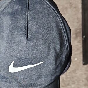 Nike Black Hat with White Swoosh